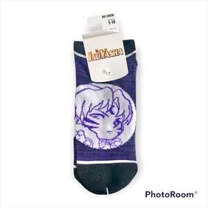 3/$20 Bioworld InuYasha Sesshomaru Women's Shoe Size 5-10 Purple No-Show Socks